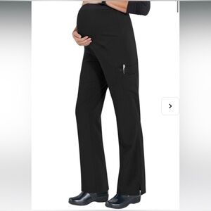 Med Couture Maternity Scrubs Size Large Black with Pocket Full Belly Plus One